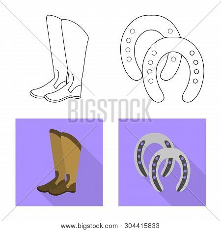 Vector Design Of Equipment And Riding Logo. Set Of Equipment And Competition Vector Icon For Stock.