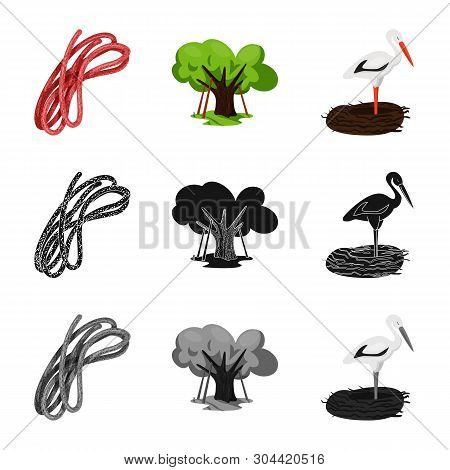 Vector Illustration Of Traditional And Tour Icon. Set Of Traditional And Landmarks Vector Icon For S