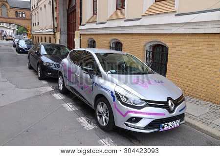 Wroclaw, Poland - May 11, 2018: Traficar Vehicle In Wroclaw, Poland. Traficar Is A Car Sharing Compa