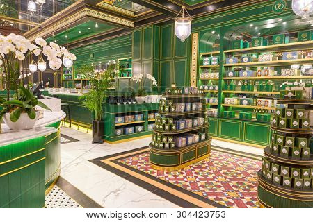 SINGAPORE - CIRCA APRIL, 2019: interior shot of Violet Oon Singapore at Jewel Changi Airport.