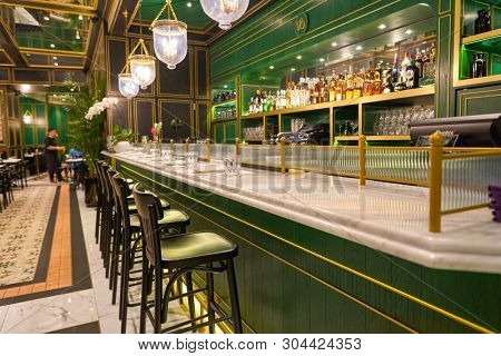 SINGAPORE - CIRCA APRIL, 2019: interior shot of Violet Oon Singapore at Jewel Changi Airport.