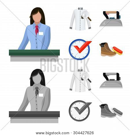Vector Illustration Of Laundry And Clean Icon. Set Of Laundry And Clothes Stock Vector Illustration.