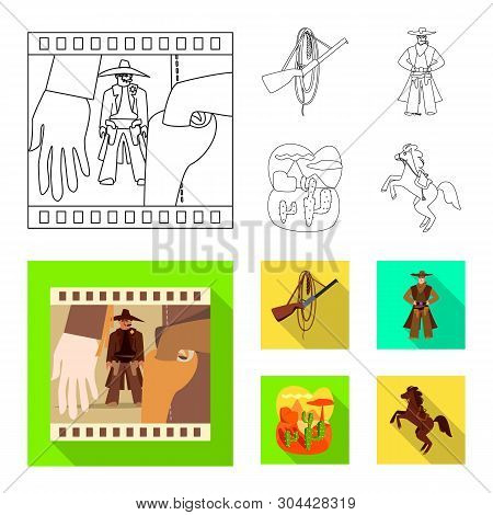 Vector Design Of Texas And History Symbol. Set Of Texas And Culture Stock Vector Illustration.