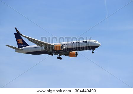 Amsterdam, The Netherlands - June, 1st 2019: Tf-isp Icelandair Boeing 767-300 Final Approaching To P