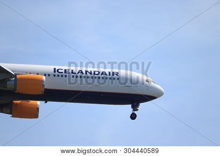 Amsterdam, The Netherlands - June, 1st 2019: Tf-isp Icelandair Boeing 767-300 Final Approaching To P