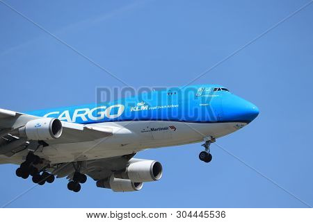 Amsterdam, The Netherlands - June, 1st 2019: Ph-ckb Klm Royal Dutch Airlines Boeing 747  Final Appro