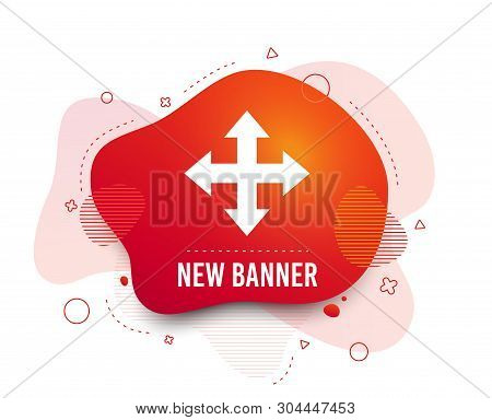 Fluid Badge. Fullscreen Sign Icon. Arrows Symbol. Icon For App. Abstract Shape. Gradient Fullscreen 