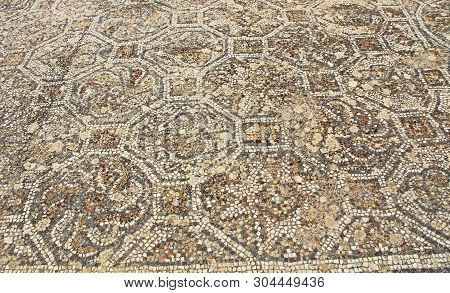 Mosaic Tile Floor Along The Curetes Road In The Ancient City Ruins Of Ephesus, Turkey Near Selcuk.
