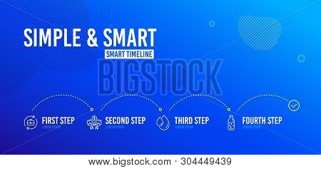 Infographic Timeline. Human Resources, Oil Drop And Sharing Economy Icons Simple Set. Water Bottle S
