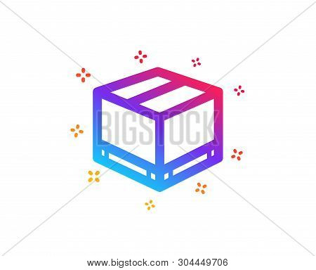 Parcel Box Icon. Logistics Delivery Sign. Package Tracking Symbol. Dynamic Shapes. Gradient Design D