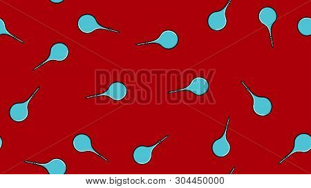 Seamless Pattern Texture Of Endless Repeating Medical Rubber Blue Enema Pears For Cleaning The Intes