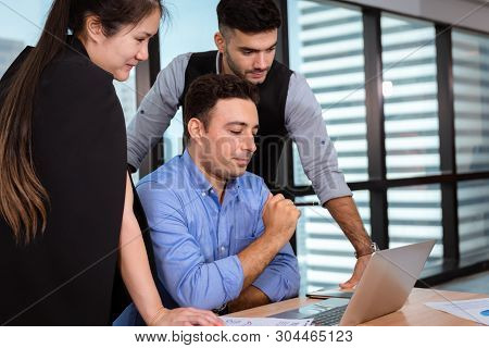 Business People Entrepreneurs Teams are Meeting Discussing and  Problem Solving Together Their Project  in Conference Room. Professional Entrepreneurship Teamwork are Business Dealing Meeting Together