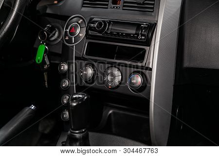 Novosibirsk, Russia - May 31, 2019:  Ssangyong Kyron,close-up Of The Dashboard, Adjustment Of The Bl