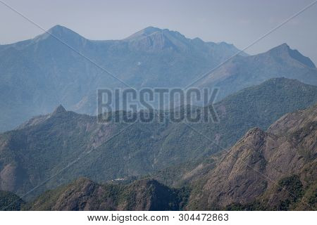 Hill Layers In Western Ghat Image Taken At Kodaikanal Tamilnadu India From Top Of The Hill.