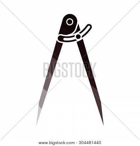 Compasses Icon. Flat Color Ladder Design. Vector Illustration.