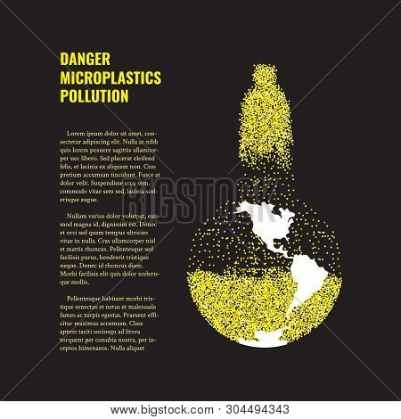 Of Microplastics In The Water Vector Banner.