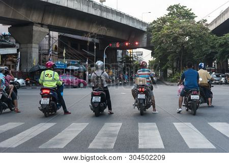 Cars On Busy Road In The City With Traffic Jam