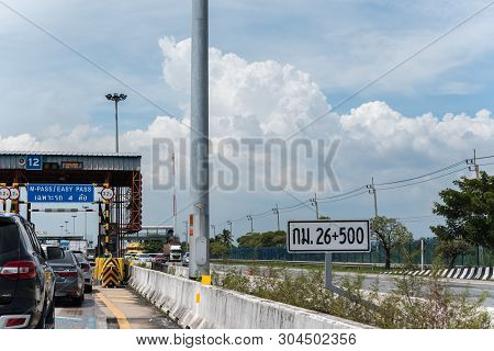 Cars On Busy Road In The City With Traffic Jam