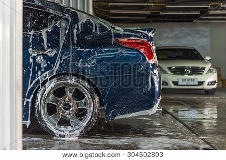 Cleaning The Car (car Detailing) At Car Care Shop