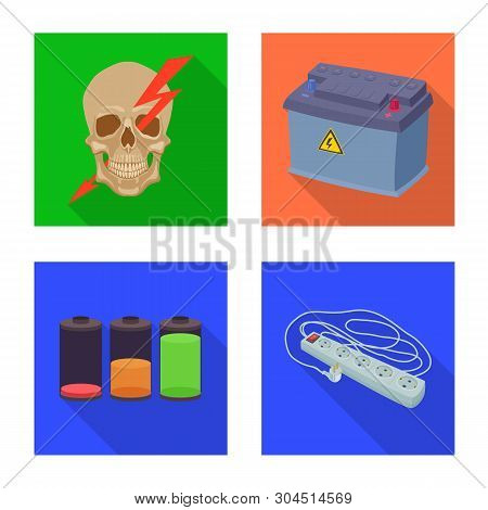 Vector Illustration Of Electricity And Electric Icon. Collection Of Electricity And Energy Stock Vec
