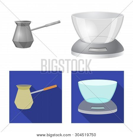 Vector Design Of Kitchen And Cook Icon. Set Of Kitchen And Appliance Stock Vector Illustration.