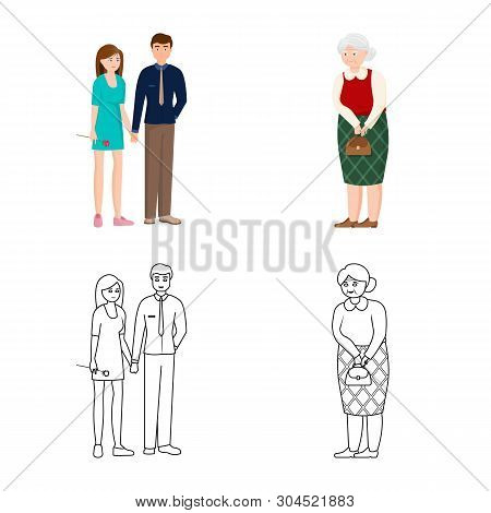 Vector Illustration Of Character And Avatar  Symbol. Collection Of Character And Portrait Vector Ico