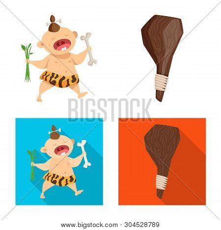Vector Illustration Of Evolution  And Prehistory Symbol. Set Of Evolution  And Development  Stock Sy