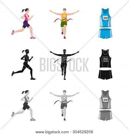Vector Design Of Sport  And Winner Icon. Collection Of Sport  And Fitness  Stock Symbol For Web.