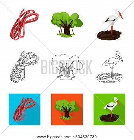 Vector Design Of Traditional And Tour Logo. Collection Of Traditional And Landmarks Vector Icon For 