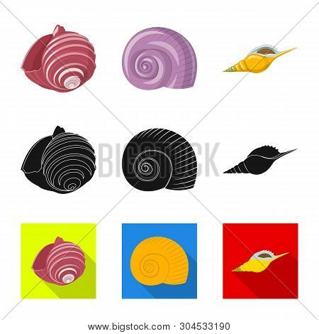 Vector Illustration Of Animal And Decoration Icon. Set Of Animal And Ocean Vector Icon For Stock.