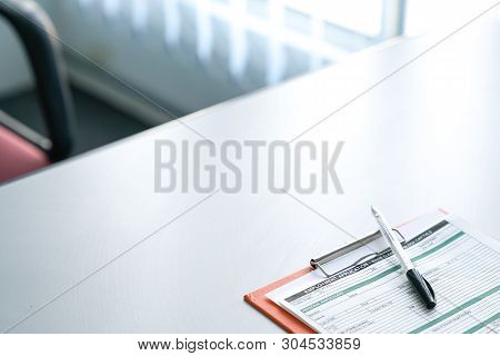 Seeking Job Concept, Filling Up The Information In An Employment Application Form