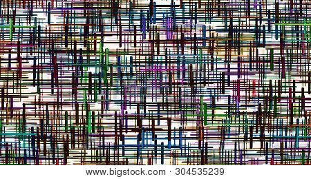 Multicolored Grid Geometric Pattern As Abstract Background. Digitally Generated Image.