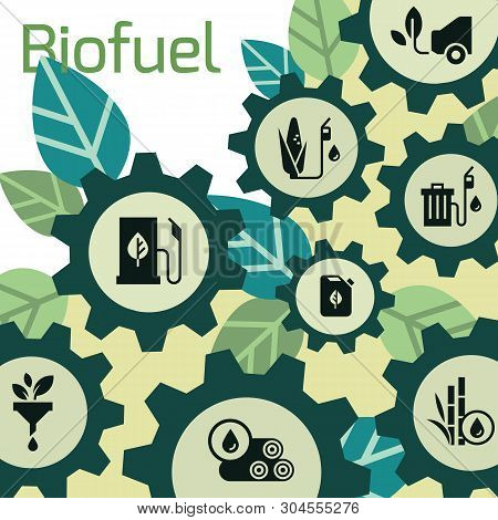 Vector Template On The Theme Of Biofuels, Environmentally Friendly Fuel, Natural Energy With Icons I