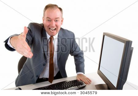 Man Welcoming Or Showing His Appreciation And Wanting To Shake Hands