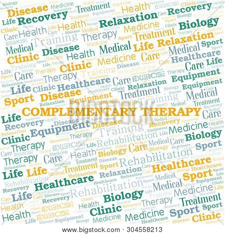 Complementary Therapy Word Cloud. Wordcloud Made With Text Only.