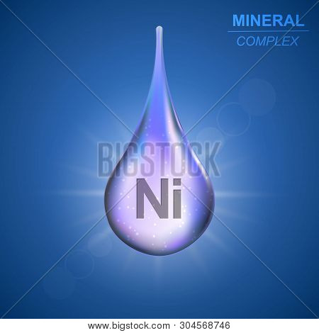 Niccolum Mineral Shining Blue Drop Icon .mineral Complex Background