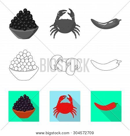 Vector Illustration Of Taste And Product Icon. Set Of Taste And Cooking Vector Icon For Stock.
