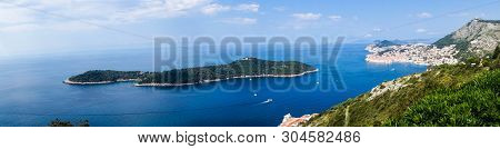View From Mount Sdr To Otok Lokrum, A Small Island Near Dubrovnik Croatia