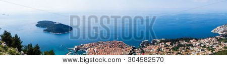 View From Mount Sdr To Otok Lokrum, A Small Island Near Dubrovnik Croatia