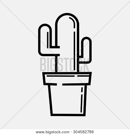 Cactus Icon Vector Isolated On White Background. Cactus Icon Flat, Cactus Icon Image, Cactus Icon Si