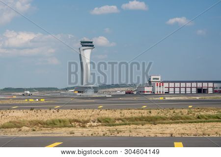 Istanbul, Turkey - 25 May 2019:  Futuristic Control Tower Of New Istanbul Airport Known By Iata Code