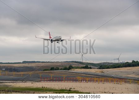Istanbul, Turkey - 3 May 2019:  Turkish Airlines Plane Lands At New Istanbul Airport Known By Iata C