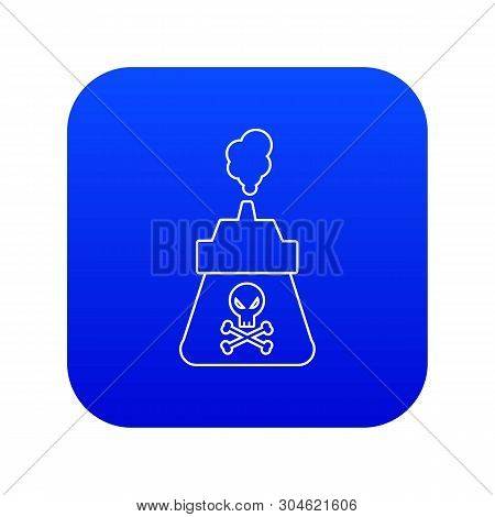 Poison Icon Blue Vector Isolated On White Background