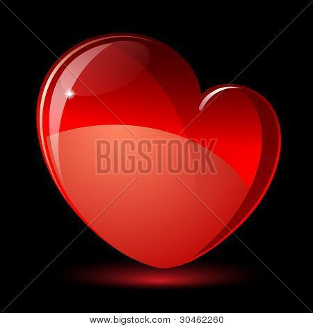 빛나는 붉은 마음. 발렌타인 데이 벡터