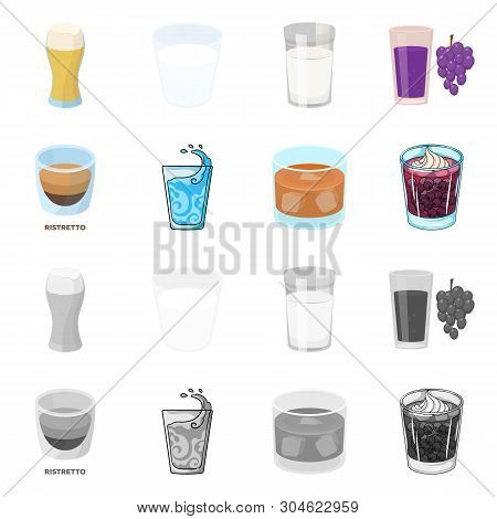 Isolated Object Of Glass  And Transparent  Sign. Set Of Glass  And Empty  Stock Symbol For Web.