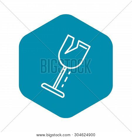 Crack Wine Glass Icon. Outline Crack Wine Glass Vector Icon For Web Design Isolated On White Backgro