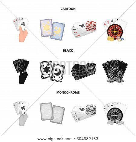 Vector Design Of Game And Magic Logo. Collection Of Game And Poker Stock Vector Illustration.