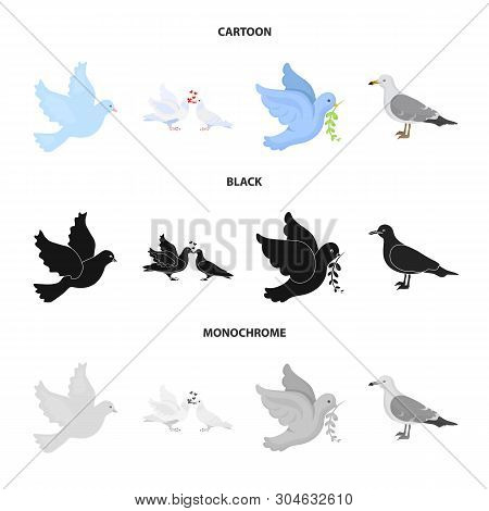Vector Illustration Of Flying And Dove Symbol. Collection Of Flying And Carrier Stock Vector Illustr