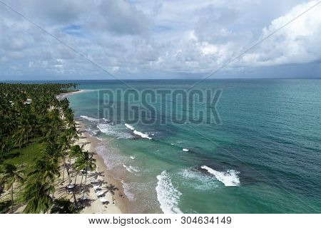 Paradisiac Beach With Crystal Water. Brazillian Caribbean. Carneiros Beach, Pernambuco, Brazil. Trav