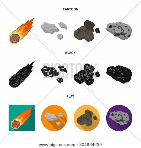 Vector Illustration Of Shooting And Fire Sign. Collection Of Shooting And Asteroid Vector Icon For S
